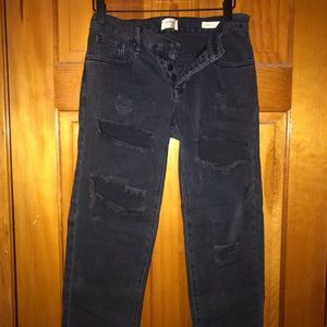 Pacsun Boyfriend Distressed Denim Crop Jeans